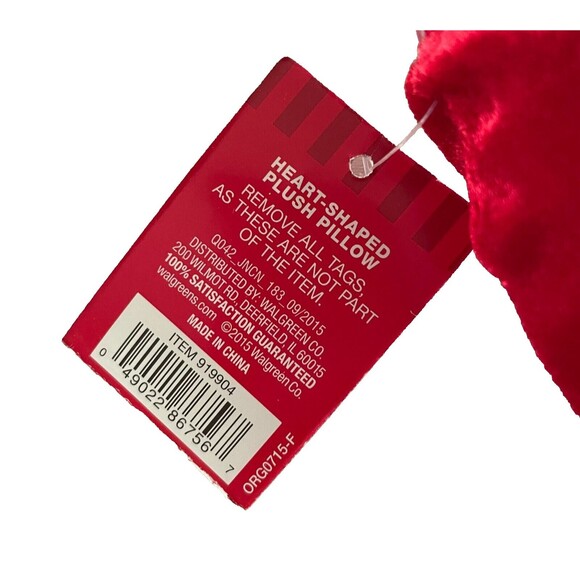 Kellytoy Heart Shaped Love Small Plush Pillow Decorative Red 8” in‎ NWT - Picture 3 of 3